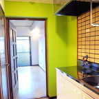 グリーンのキッチン